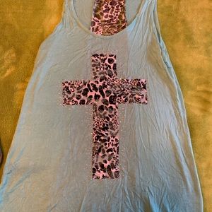 Turquoise Cross Vanity Tank Top!